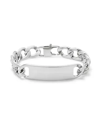 Men's Stainless Steel Curb Link Id Bracelet