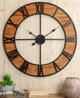 Glitzhome Oversized Farmhouse Wooden Wall Clock