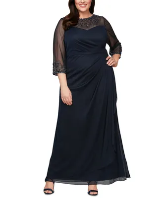 Alex Evenings Plus Size Embellished Sweetheart Gown