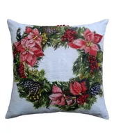 Chicos Home Christmas Wreath Decorative Pillow,20" x 20"
