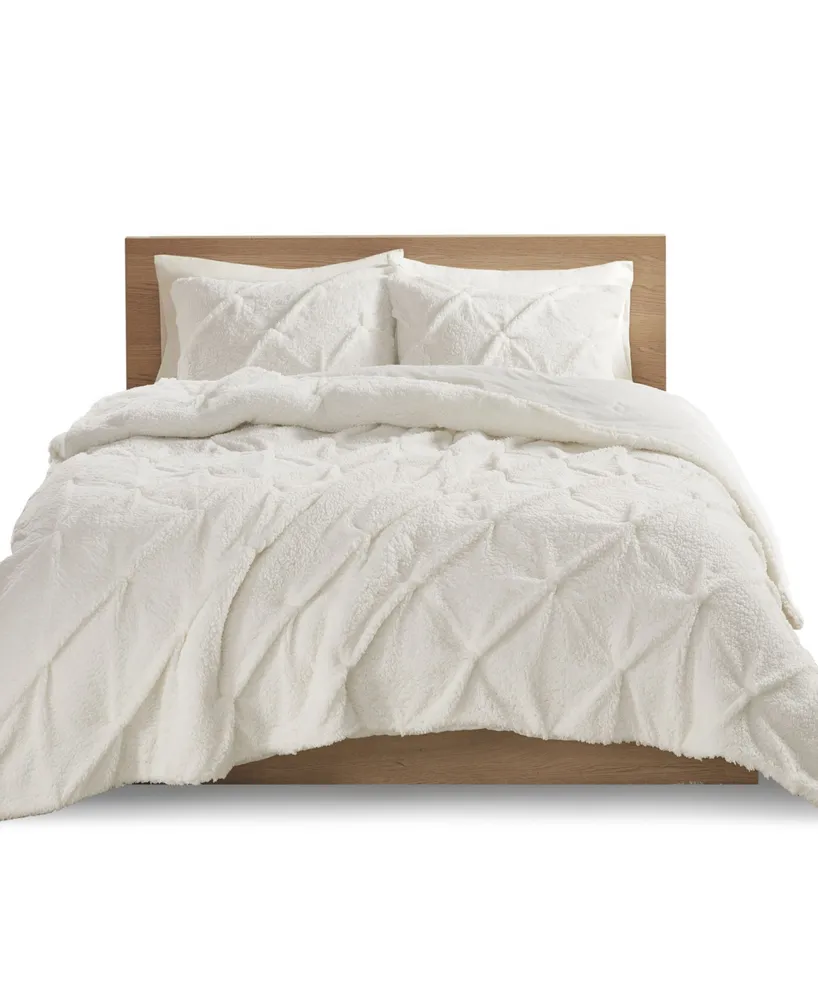 True North by Sleep Philosophy Addison Pintuck Down-Alternative Sherpa 3-Pc. Comforter Set, King