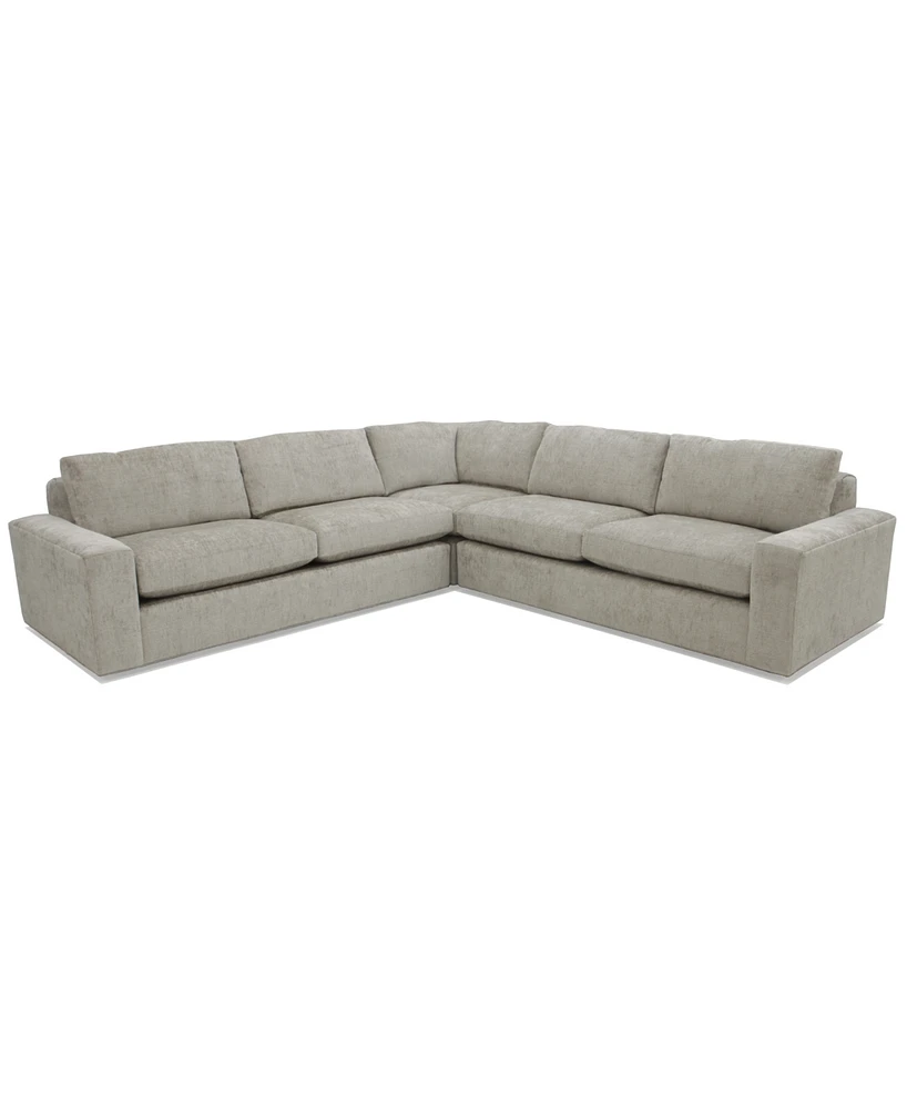 Closeout! Danyella 3-Pc. Fabric "L" Sectional, Created for Macy's