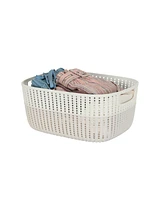 Simplify 2-Tone Decorative Large Storage Basket