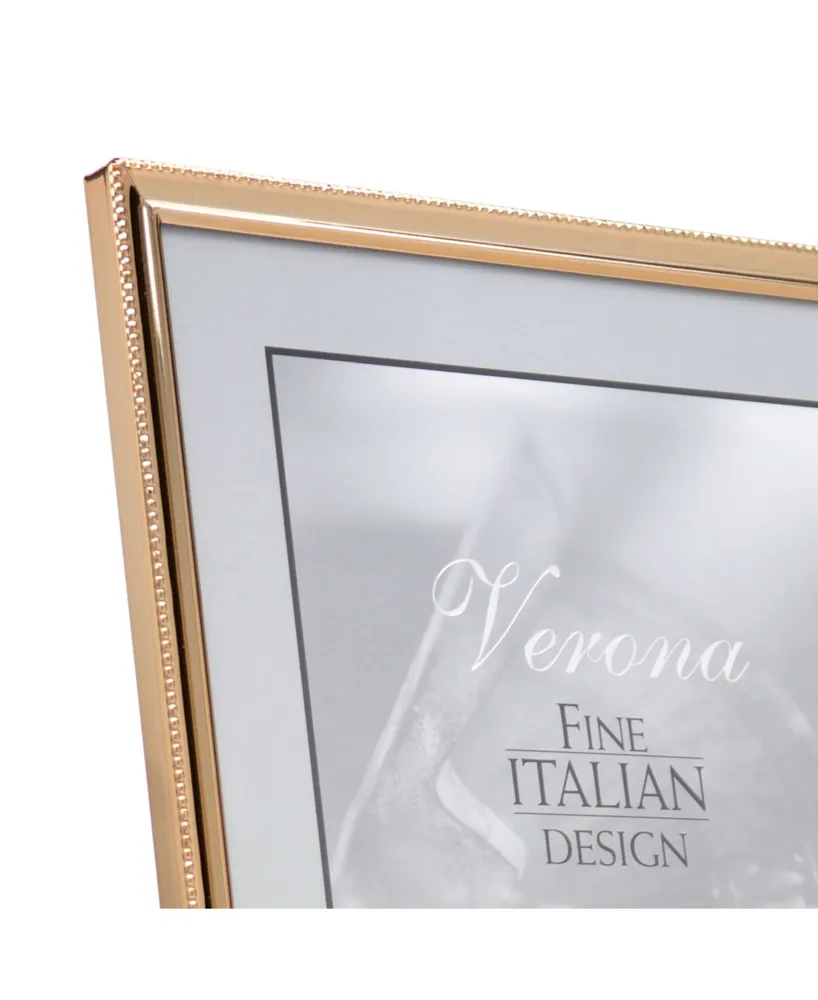 Polished Metal Picture Frame - Bead Border Design, 8" x 10" - Gold