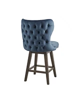 Madison Park Hancock 27"H High Wingback Button Tufted Swivel Counter Stool