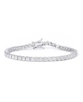 Cubic Zirconia "S" Link Bracelet in Silver Plate