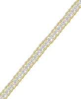 Diamond Accent Rope Edge Tennis Bracelet in Gold Plate