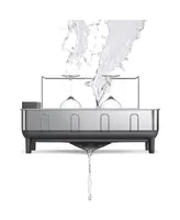 Simplehuman Kitchen Dish Drying Rack With Swivel Spout, Fingerprint-Proof Stainless Steel Frame, Grey Plastic