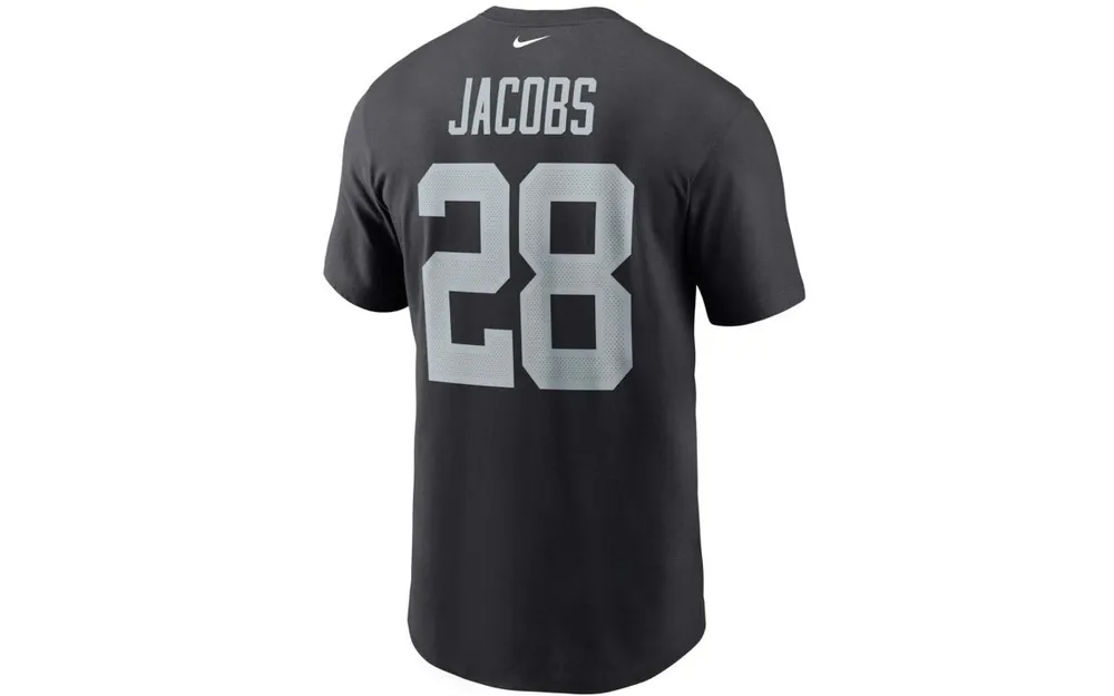 Men's Nike Josh Jacobs Black Las Vegas Raiders Player Name & Number T-Shirt Size: Small