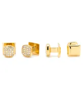 Men's Pave 4 Piece Stud Set - Gold