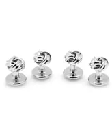 Men's Knot Cufflink and Stud Set - Silver