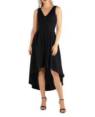 Women's Sleeveless Fit and Flare High Low Dress