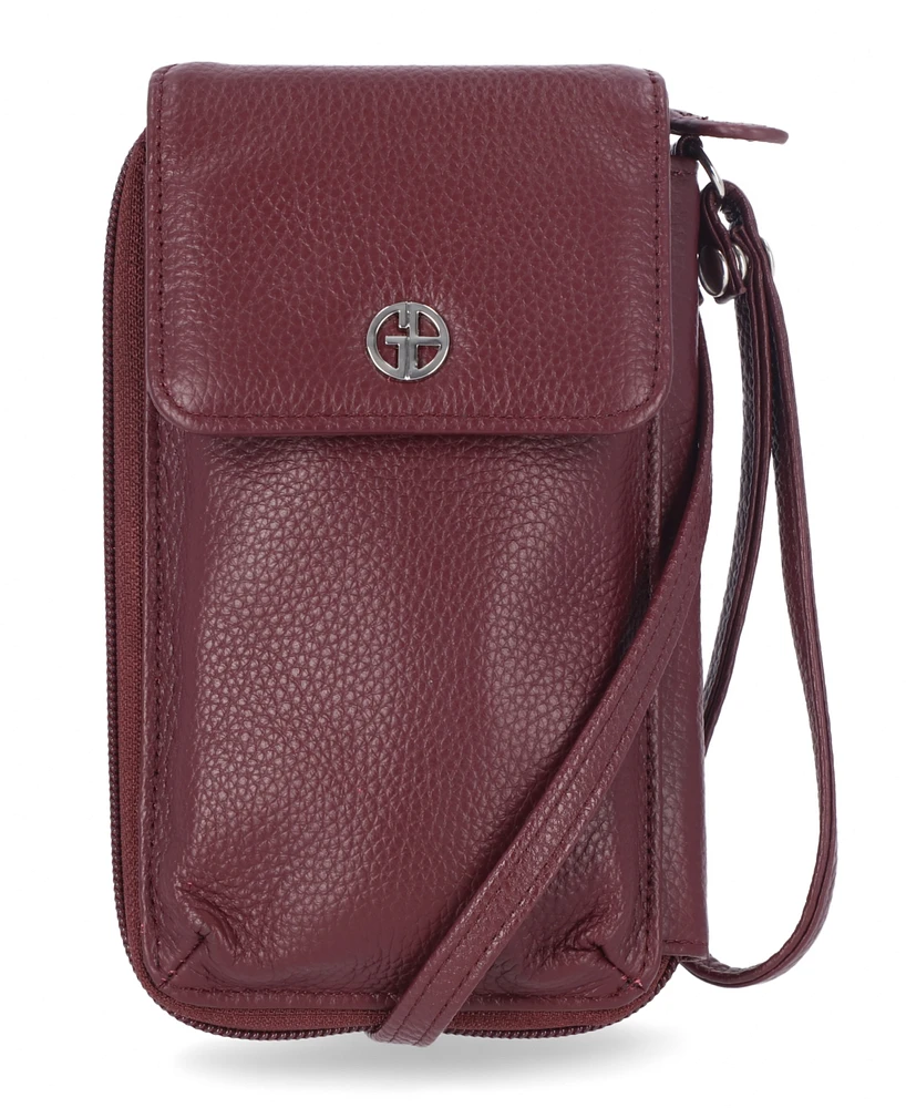 Giani Bernini Softy Leather Tech Crossbody Wallet