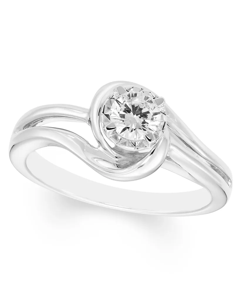 Diamond Solitaire Ring (1/3 ct. t.w.) in 14K White Gold