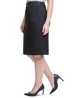 Calvin Klein Plus Size Button-Trim Pencil Skirt