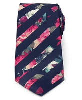 Men's Painted Floral Stripe Tie