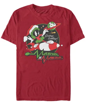 Men's Looney Tunes Christmas Marvin Short Sleeve T-shirt
