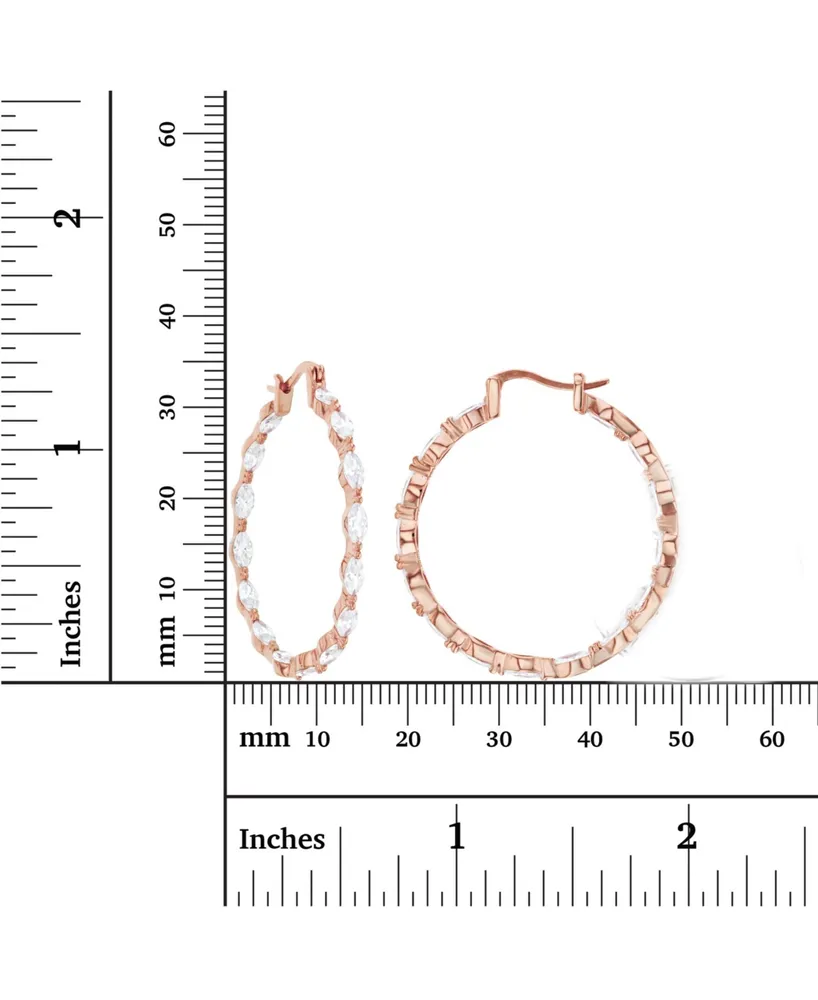 Macy's Cubic Zirconia 14k Rose Gold Marquise Cut Hoop Earrings (Also Over Silver or Silver)