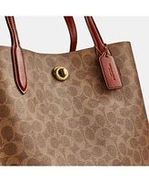 Coach Signature Logo Willow Canvas Large Tote Bag