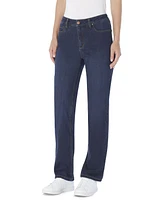 Jones New York Women's Lexington Mid Rise Straight Leg Denim Jeans, Regular & Petite