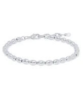 Silver Plated Oval Bead Link Bracelet