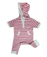 Baby Boys and Girls Viscose from Bamboo Short Sleeve Hoodie Coverall