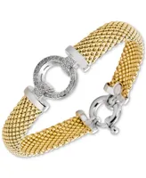 Diamond Ring Accent Mesh Bracelet in Vermeil and Sterling Silver (1/4 ct. t.w.)