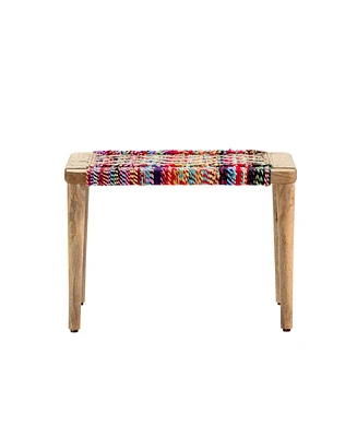 Betsy Colorful Chindi Woven Bench