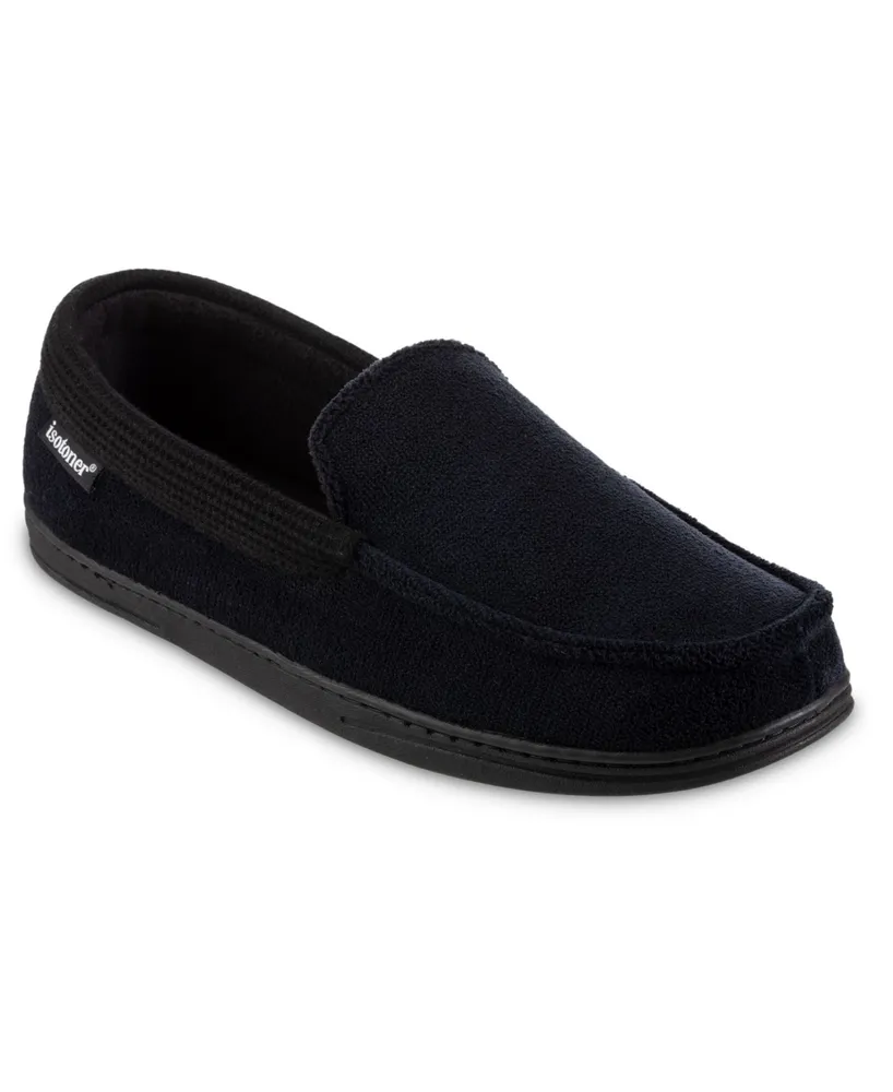 Isotoner Signature Men's Microterry and Waffle Travis Moccasin Slippers