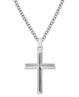 Men's Cross 24" Pendant Necklace in Stainless Steel