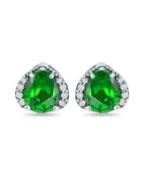 Giani Bernini Created Green Quartz and Cubic Zirconia Stud Earrings