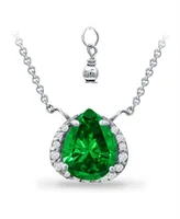 Giani Bernini Created Green Quartz and Cubic Zirconia Accent Necklace