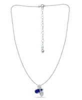 Giani Bernini Simulated Blue Sapphire and Cubic Zirconia Bee Pendant