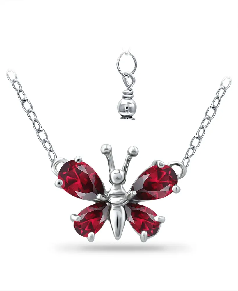 Giani Bernini Lab Grown Ruby Butterfly Necklace