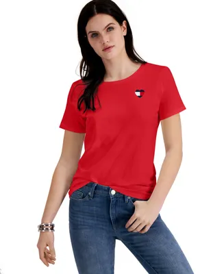 Tommy Hilfiger Women's Embroidered Heart-Logo T-Shirt