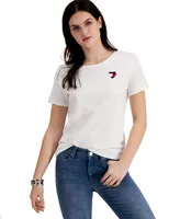 Tommy Hilfiger Women's Embroidered Heart-Logo T-Shirt