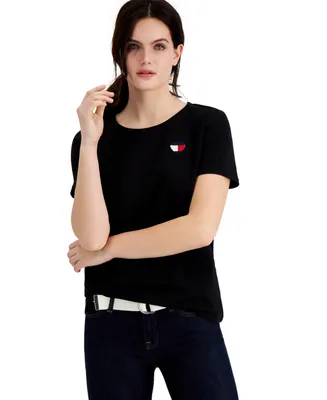 Tommy Hilfiger Women's Embroidered Heart-Logo T-Shirt