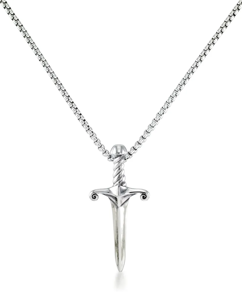 Andrew Charles by Andy Hilfiger Men's Dagger 24" Pendant Necklace in Stainless Steel