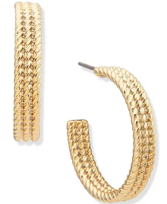 Lauren Ralph Lauren Small Rope Wide C-Hoop Earrings, 0.94"