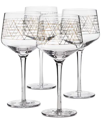 Hotel Collection Gold Decal Wine Glasses, Set of 4, Created for Macy's
