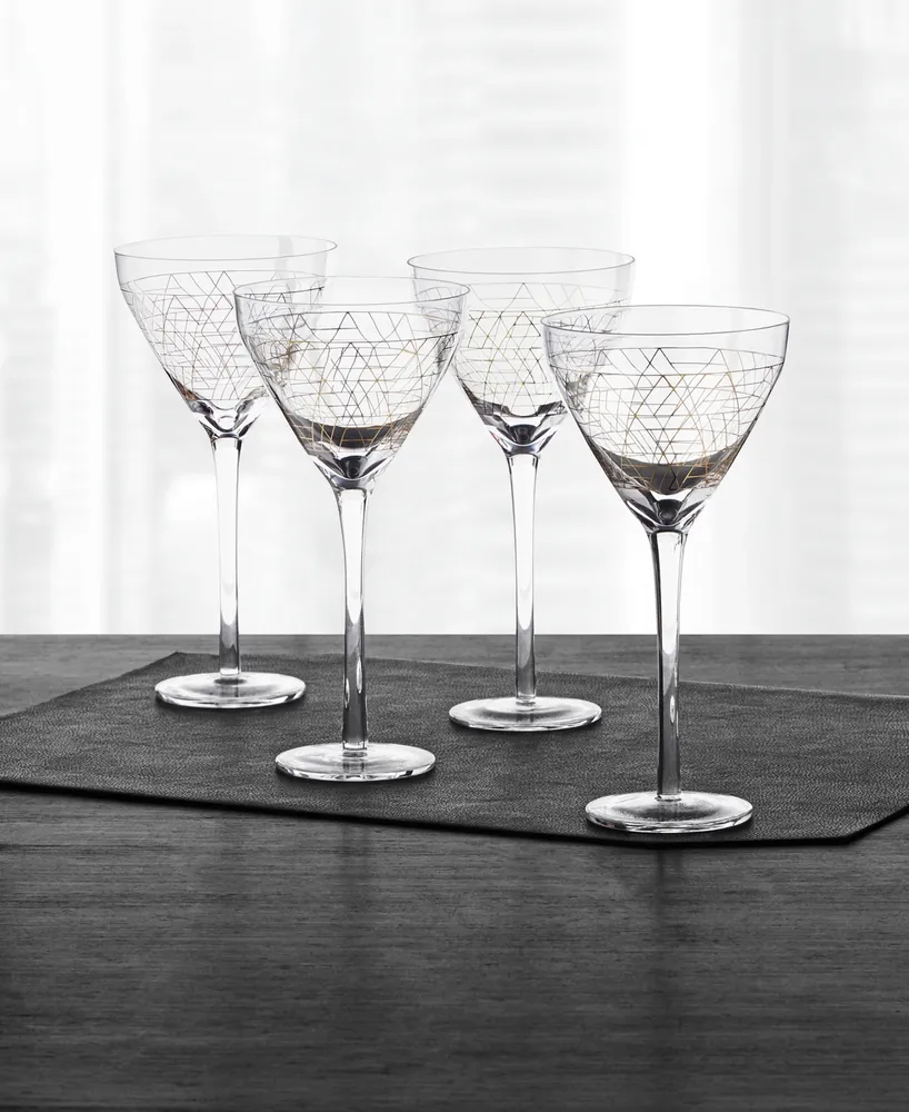 Hotel Collection Gold Decal Martini Glasses, Set of 4, Created for Macy's