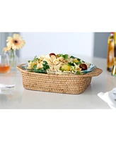 Artifacts Rattan Square Baker Basket with Pyrex