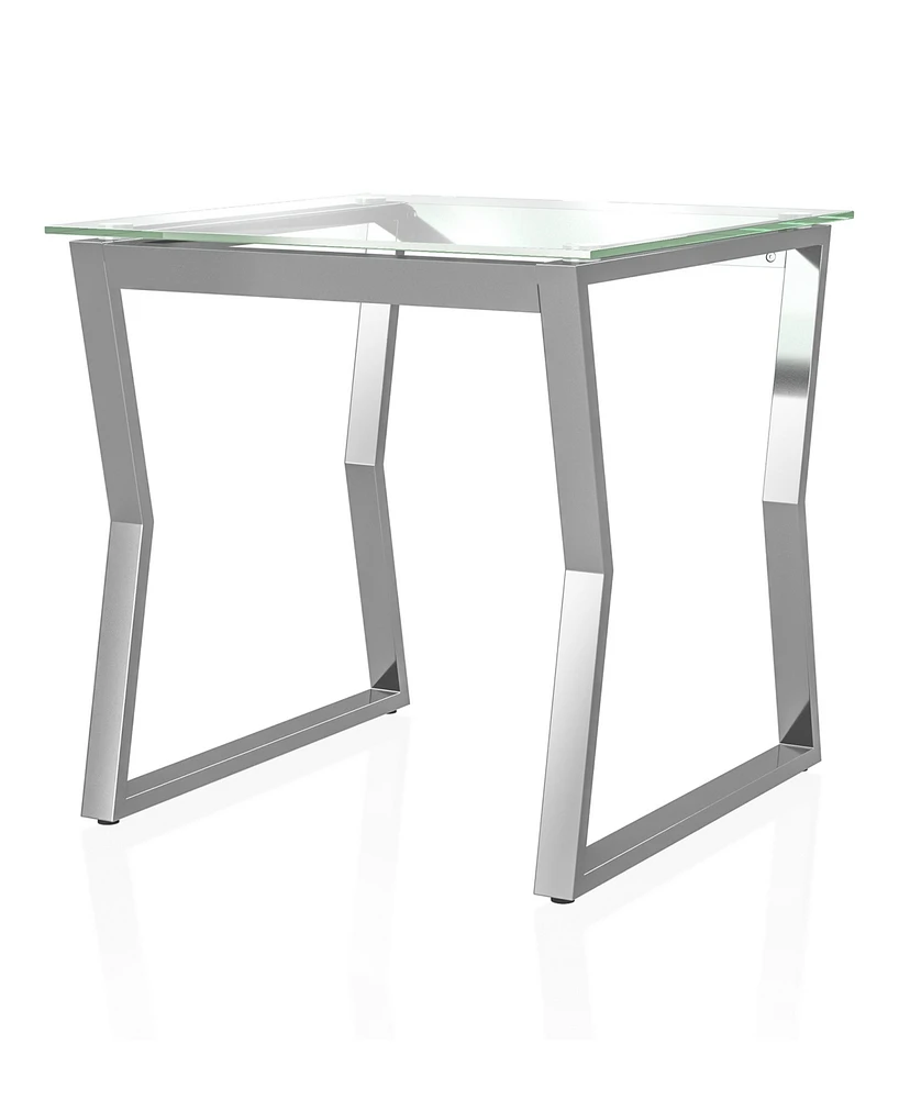 Furniture of America Meiland Glass Top End Table