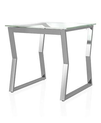 Furniture of America Meiland Glass Top End Table