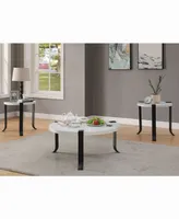 Furniture of America Burford Round Coffee Table Set, 3 Piece