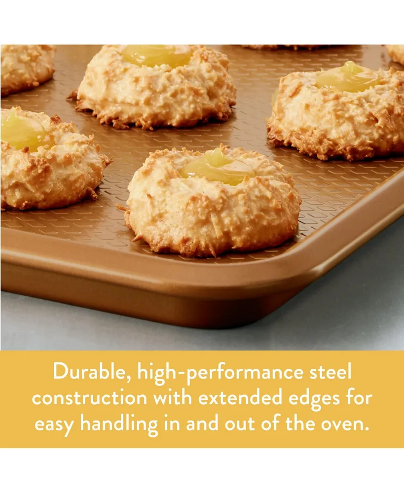 Ayesha Bakeware Double Batch Cookie Pan and Cooling Rack Set, 3-Pc.