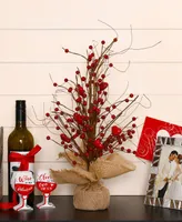 Glitzhome Valentine's Berry Heart Table Tree