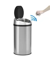 iTouchless 8 Gallon Round Sensor Trash Can with Deodorizer, Stainless Steel