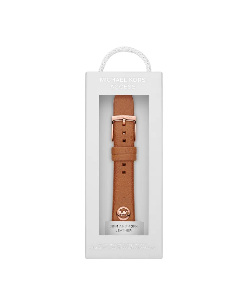 Michael Kors Logo Charm Luggage Leather 38/40mm Band for Apple Watch