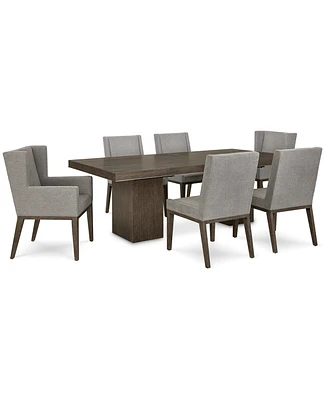 Closeout! Lille 7pc Dining Set (Rectangular Table, 4 Side Chairs & 2 Arm Chairs)